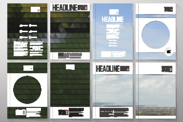 小册子、传单或小册子的业务模板。公园景观。集合图片下载