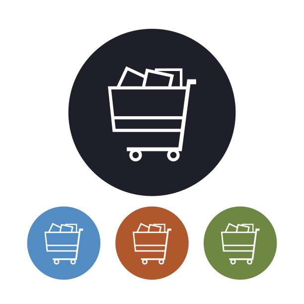 购物车图标，篮子图标，矢量插图图片下载