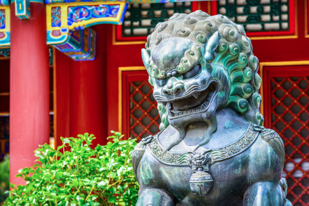中国守护狮子图片下载