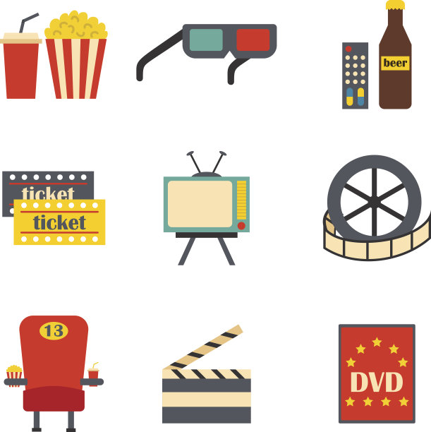 矢量动画电影时间对象图片下载