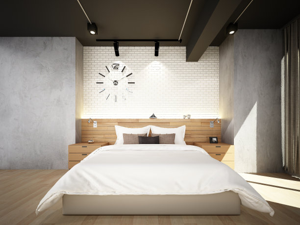 室内卧室的3d渲染图片下载