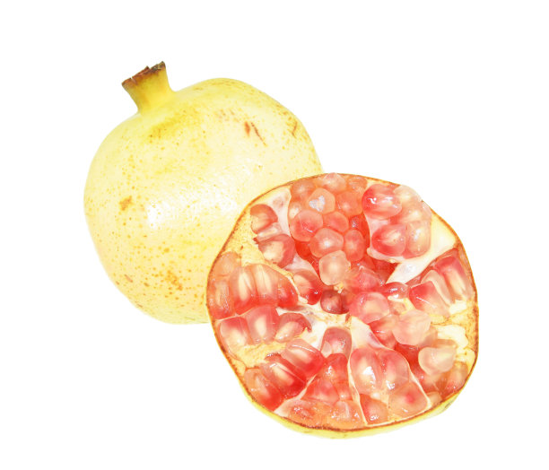 石榴，果节孤立，白色，图片下载