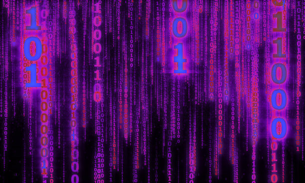 网络空间用数字坠线，二进制挂链图片下载