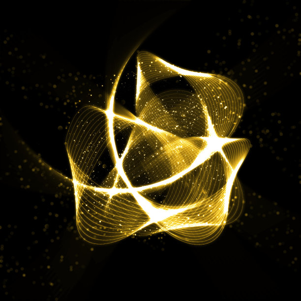 金灿灿的波浪形星分形图片下载