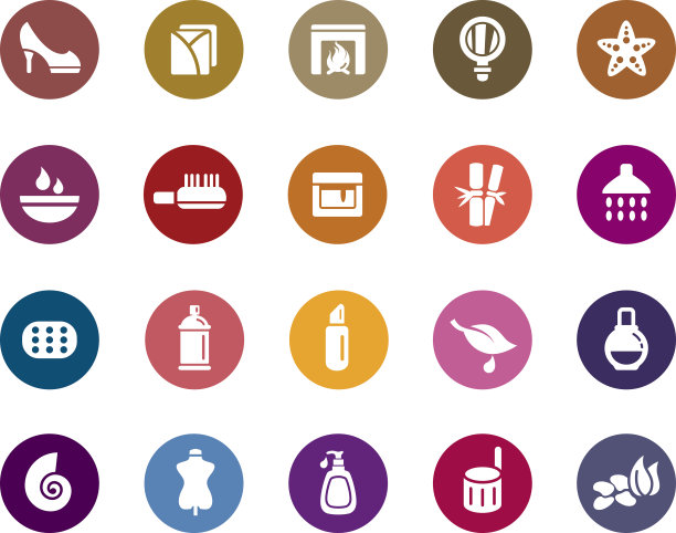 美丽和化妆品颜色图标图片下载