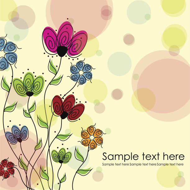 美丽多彩的花朵载体图片下载