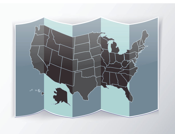 美国折页纸地图图片下载