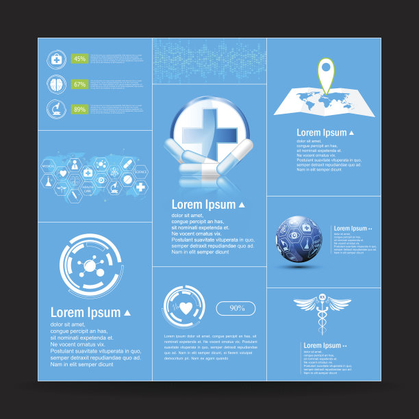 矢量抽象横幅模板信息图和图标保健概念图片下载