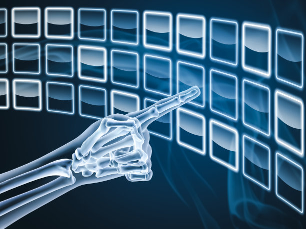 手触摸虚拟屏幕图片下载