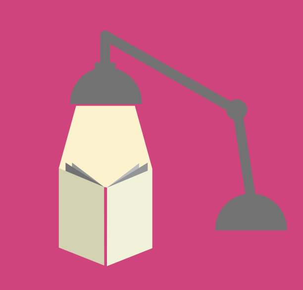 在粉红色的台灯下看书图片下载