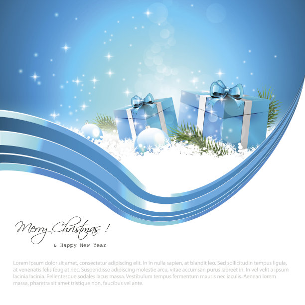 蓝色的圣诞背景图片下载