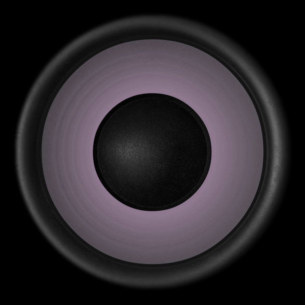 紫色音频扬声器孤立在黑色背景图片下载