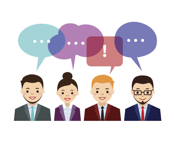 头脑风暴。男性和女性人物的图标。People Flat图标集合。图片下载