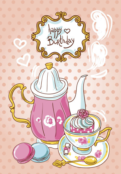 茶和糖果俯视图图片下载