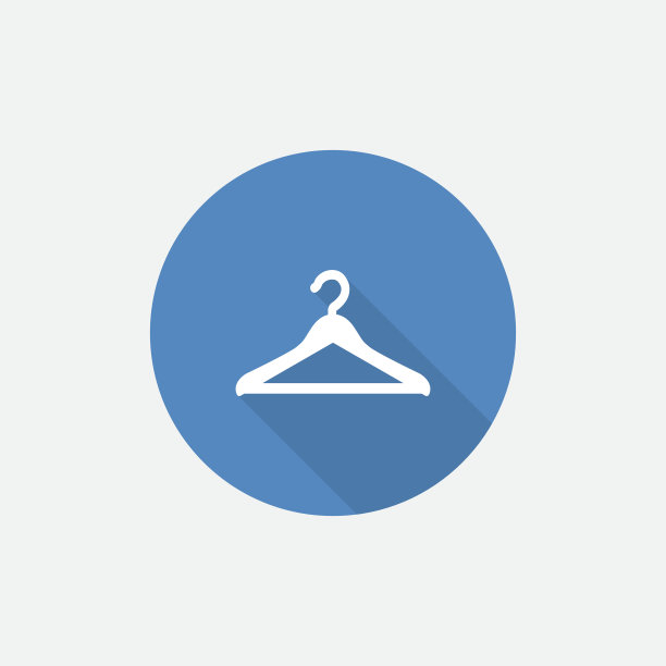 衣架平蓝色简单的图标与长阴影图片下载