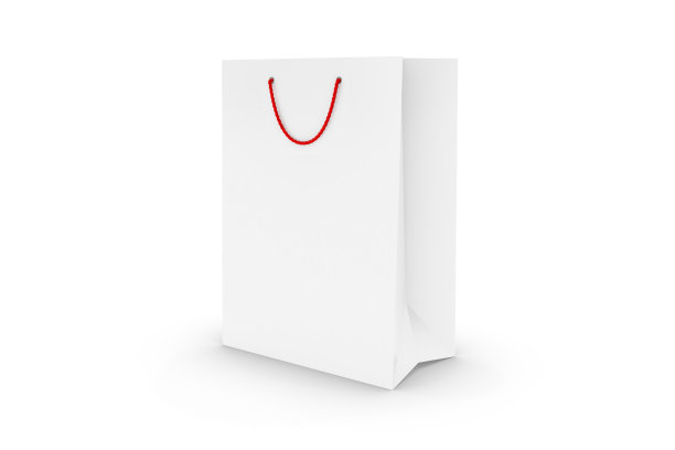 空白白纸购物袋孤立在白色图片下载