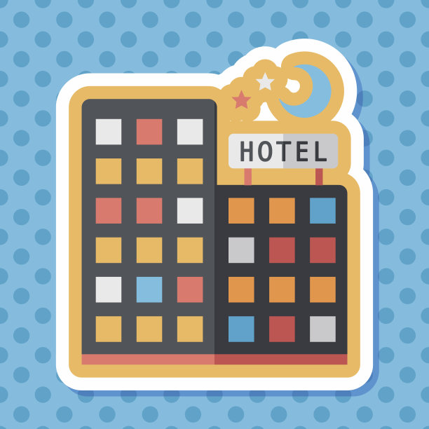 酒店平面图标与长影子图片下载