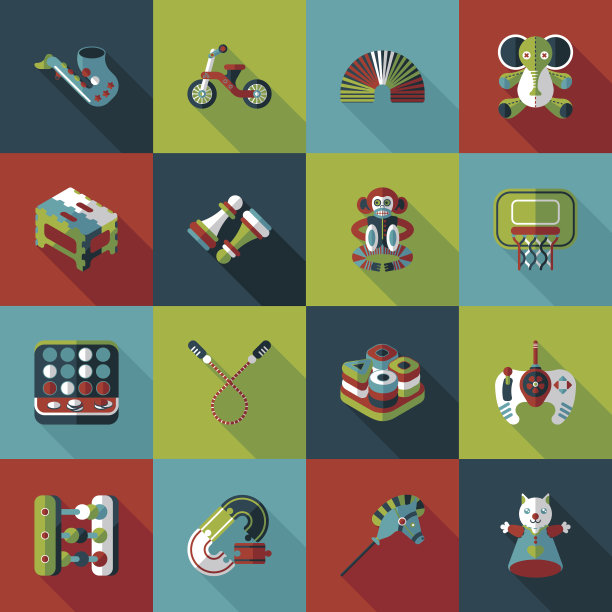 儿童玩具图标集图片下载