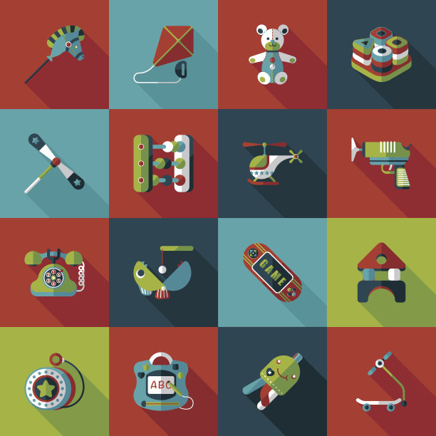 儿童玩具图标集图片下载