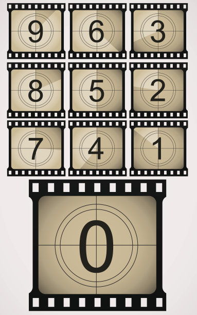 复古造型，电影倒计时。图片下载