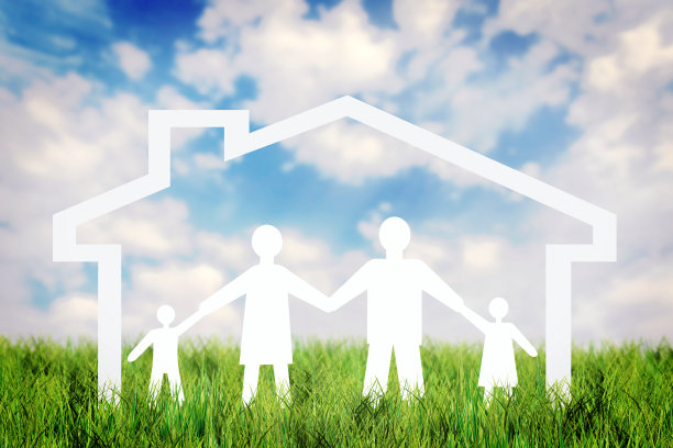 27、把幸福强家庭的理念化为家园迎蓝天图片下载