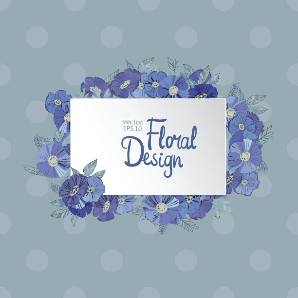 用野花做成的蓝色花边图片下载