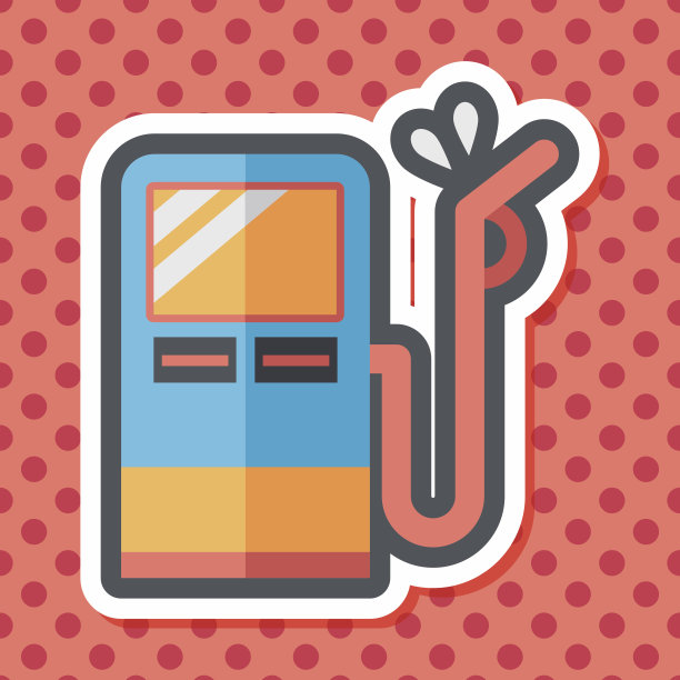 燃料平面图标与长阴影图片下载