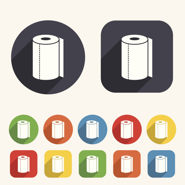 纸巾标志图标。厨房卷的象征。图片下载