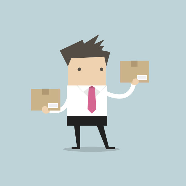 拿着盒子的商人图片下载