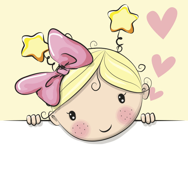 可爱的心形卡通女孩图片下载