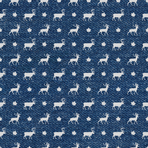 无缝牛仔图案与鹿。图片下载