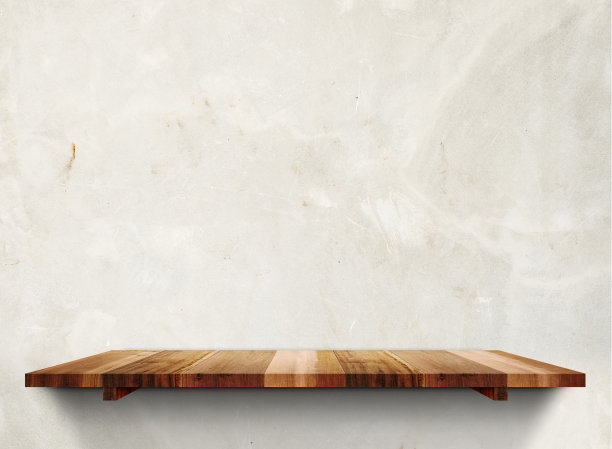 色彩柔和的水泥墙上空荡荡的木架子图片下载