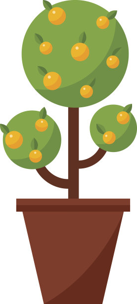 橙色树矢量插图。图片下载