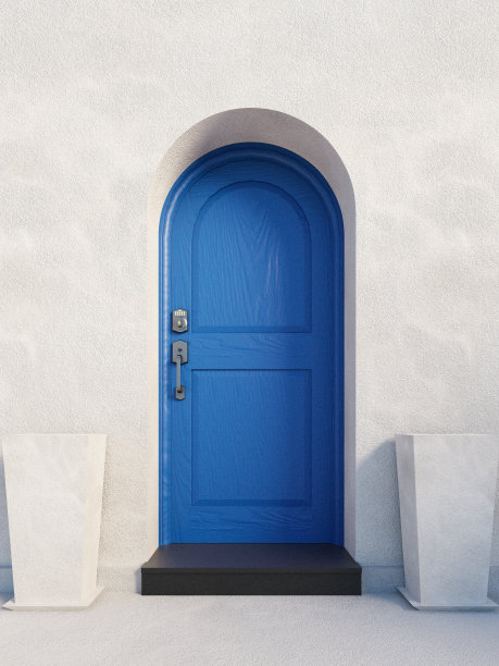 蓝色英式房屋门图片下载