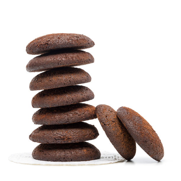 白色背景上的巧克力饼干图片下载