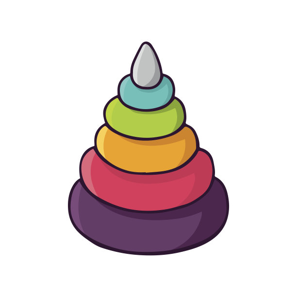 玩具金字塔孤立在白色图片下载