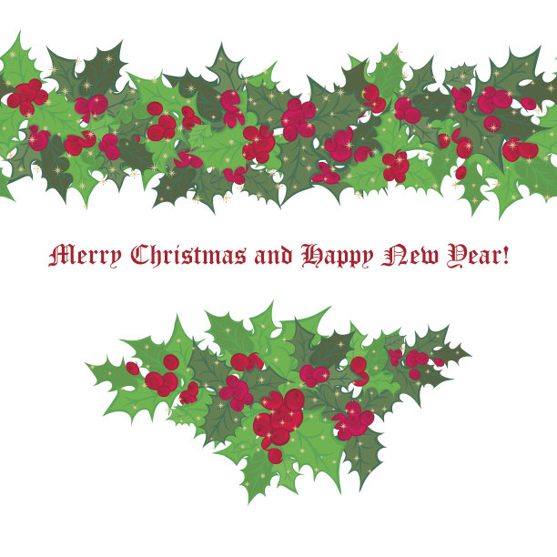 设置冬青浆果节日花环图片下载