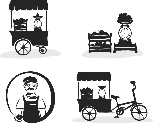 车轮上的水果店图片下载