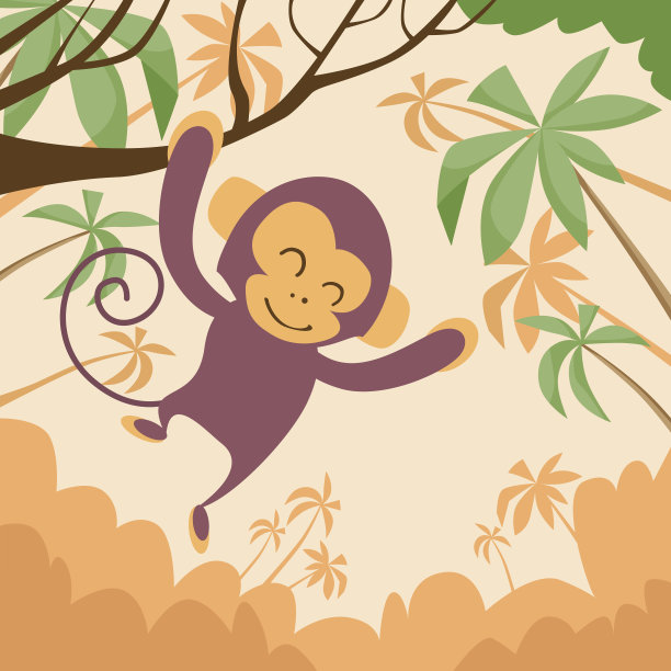 树上的猴子快乐的微笑图片下载