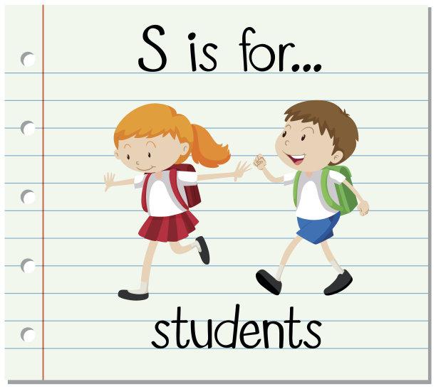 学习卡片上的字母S是给学生的图片下载