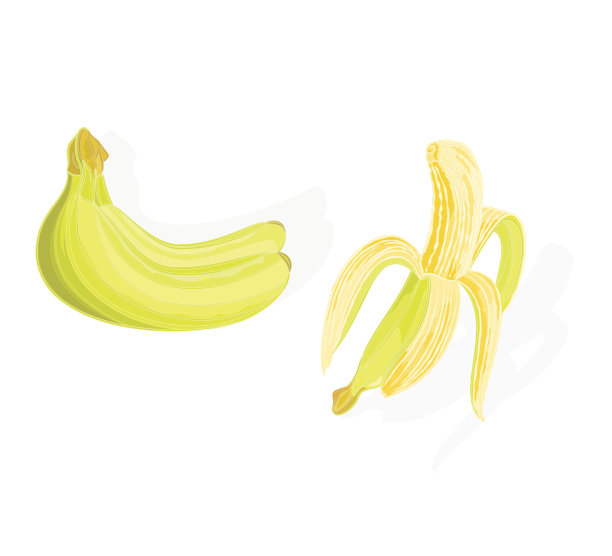 三个香蕉，一个去了一半皮图片下载