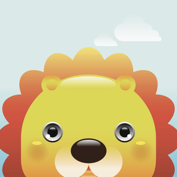 可爱的狮子头贺卡图片下载