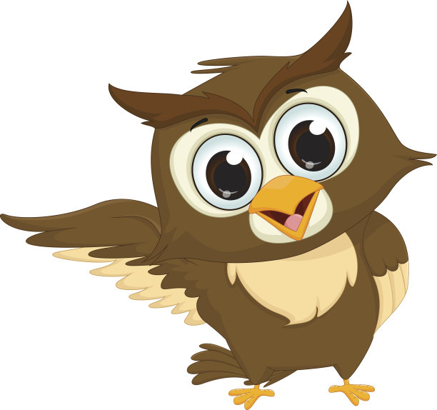 可爱的猫头鹰卡通挥手图片下载