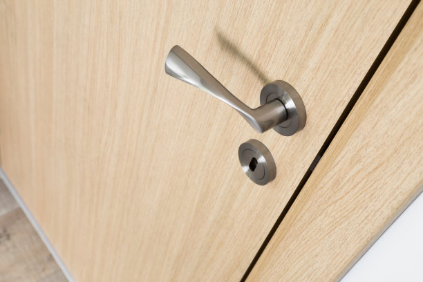 现代浅色木质内饰木门细节图片下载