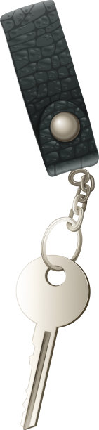 带有钥匙链的钥匙的Topview图片下载