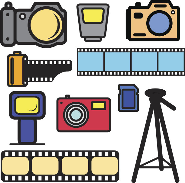 相机和配件。图片下载