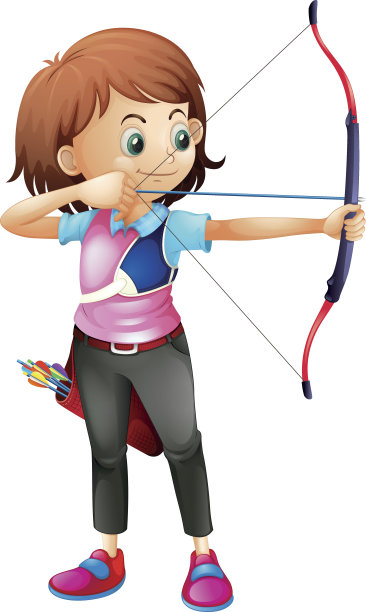 小女孩在玩射箭图片下载