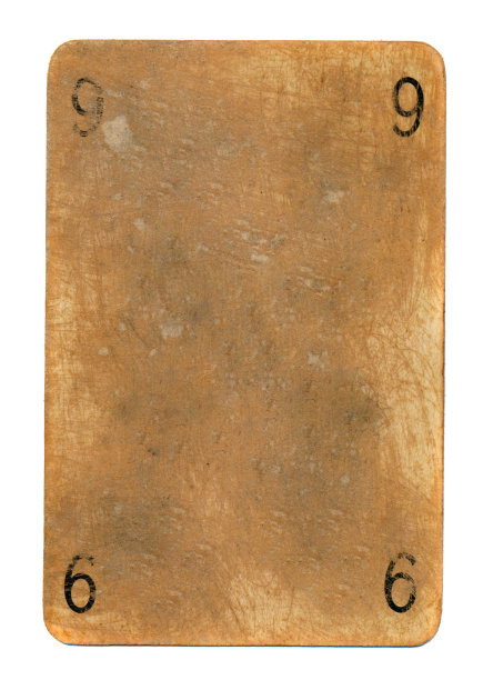 古老的扑克牌纸背景与数字九图片下载