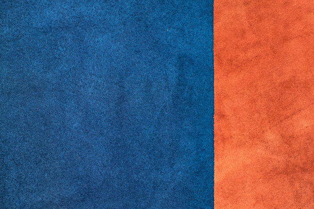 近麂皮海军蓝和橙色皮革分水岭图片下载