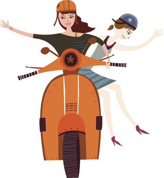 女人的观点是骑踏板车图片下载